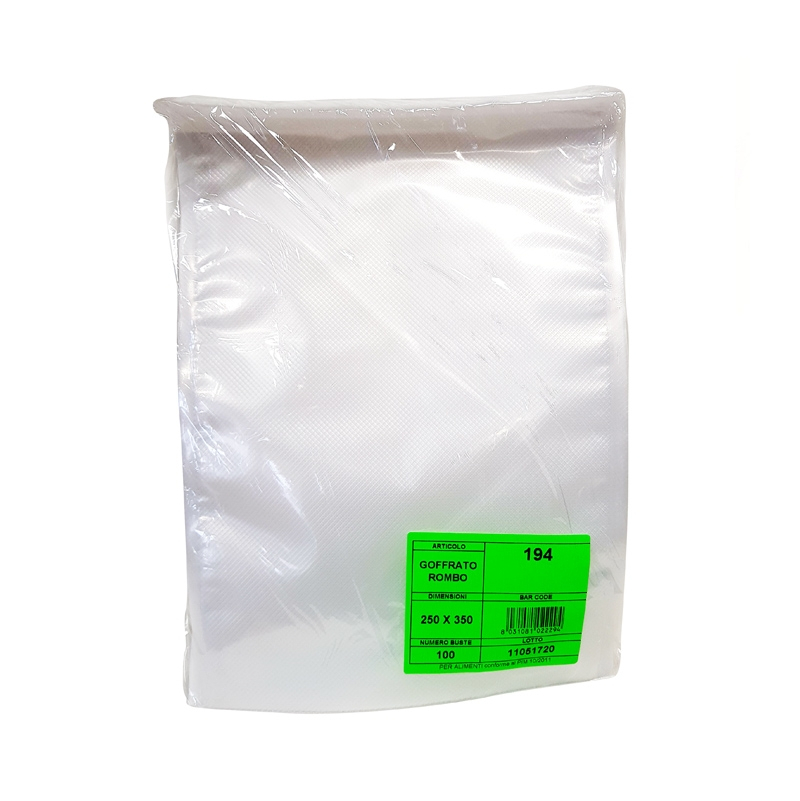 Sacs sous-vide gaufrés de 250 x 400 mm pour machine sous vide à aspiration  extérieure (100 sacs)